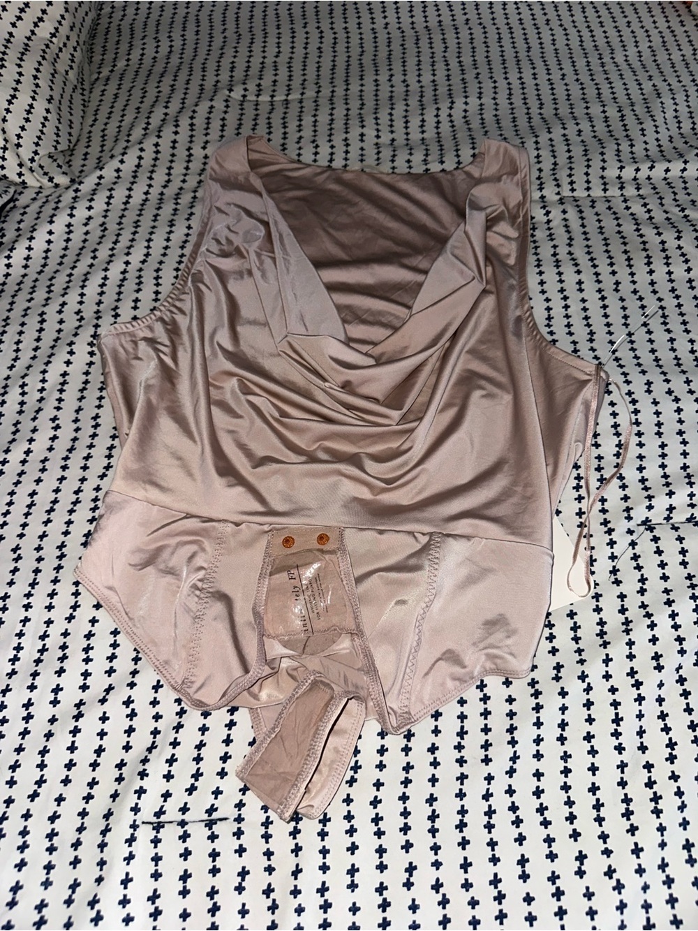 Intimately free people Draped Nude Satin Bodysuit